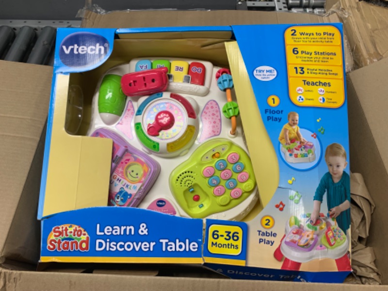 Photo 2 of (TABLE TOY ONLY)VTech Sit-to-Stand Learn & Discover Table, Pink & Sit-to-Stand Learning Walker (Frustration Free Packaging), Lavender (Amazon Exclusive)