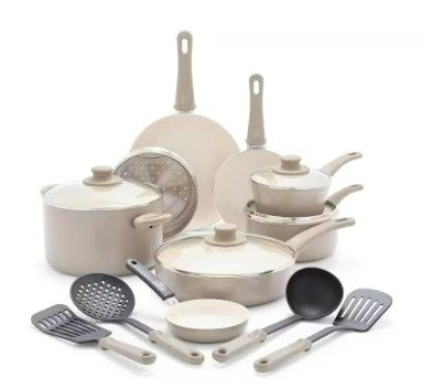 Photo 1 of **SEE NOTES**
16Piece Ceramic Kitchen Cookware Pots and Frying Sauce Saute Pans Set, Taupe
