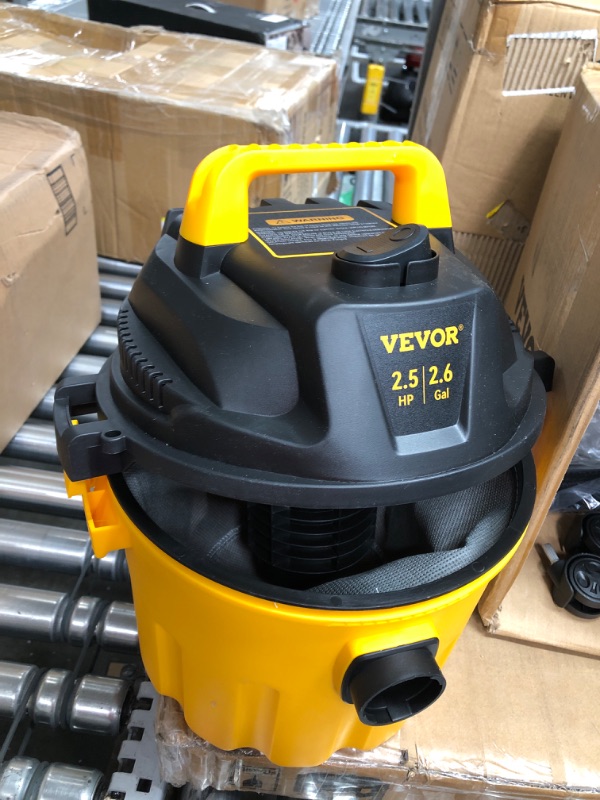 Photo 4 of VEVOR Wet Dry Vac, 2.6 Gallon, 2.5 Peak HP, 3 in 1 Shop Vacuum with Blowing Function, Portable with Attachments to Clean Floor, Upholstery, Gap, Car, ETL Listed, Yellow
