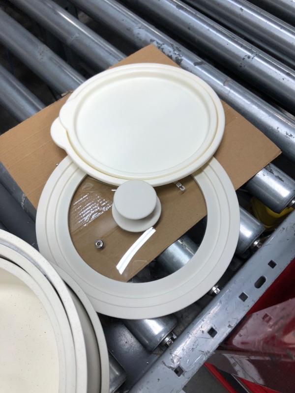 Photo 1 of CAROTE 21pcs Detachable Handle Pots and Pan Set, Nonstick Induction Cookware, Removable Handle, RV Oven Safe Cookware, Cream White 21 pcs Granite Set-3 Lids Cream White