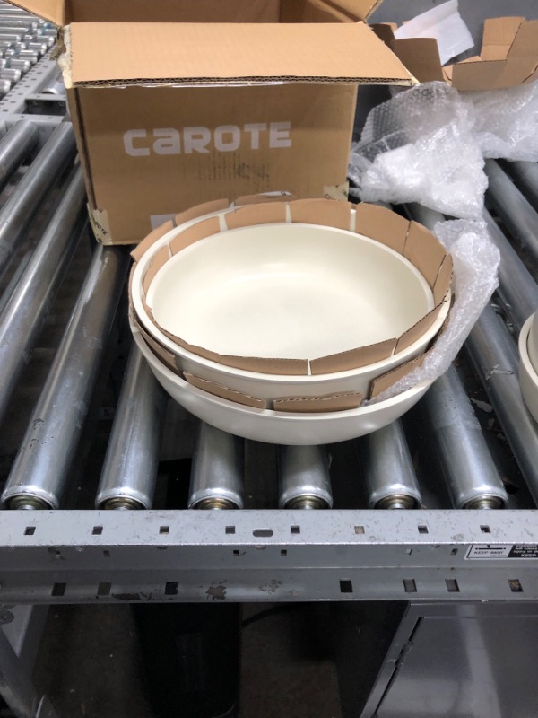 Photo 1 of CAROTE 21pcs Detachable Handle Pots and Pan Set, Nonstick Induction Cookware, Removable Handle, RV Oven Safe Cookware, Cream White 21 pcs Granite Set-3 Lids Cream White