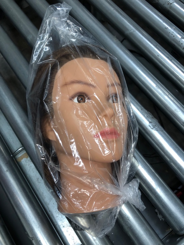 Photo 1 of 100% Mannequin Head Human Hair with 47“ Mannequin Stand Tripod,20" Hair Mannequin Cosmetology Manikin Training Doll Head with Mannequin Head Stand Table Clamp Practice Styling Set(Brown)