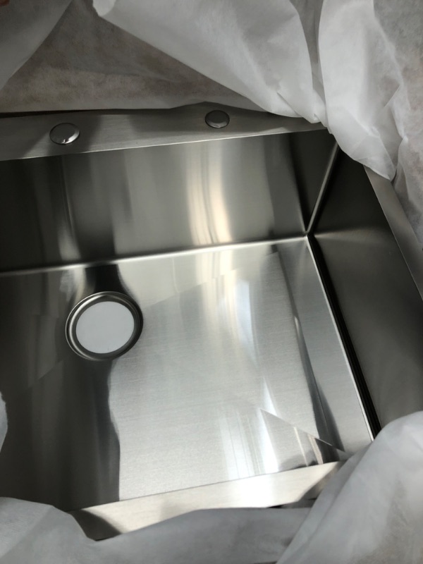 Photo 2 of ***Parts Only***31 Inch Stainless Steel Drop In Kitchen Sink, Hovheir 31x20 Drop In Topmount Kitchen Sink 16 Gauge Deep Single Bowl Kitchen Sink with Cutting Board,Roll-up Rack, Bottom Rinse Grid 31x20x10