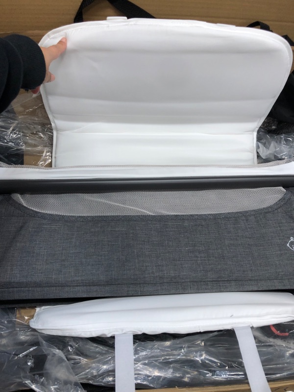 Photo 1 of Baby Bassinet, Bedside Sleeper for Baby, Easy Folding Portable Crib with Storage Basket for Newborn, Bedside Bassinet, Comfy Mattress/Travel Bag Included
