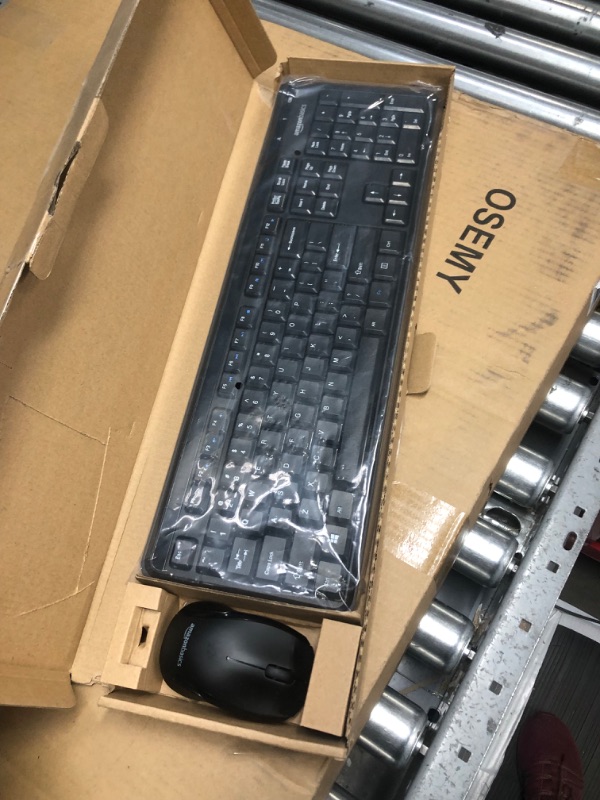 Photo 2 of Amazon Basics Wireless Computer Keyboard and Mouse Combo - Quiet and Compact - US Layout (QWERTY)