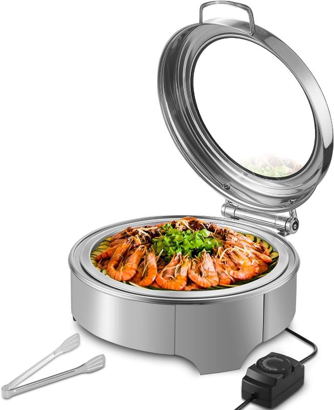 Photo 1 of Parts Only
THXSUN Electric Chafing Dish, 400W Electric Chafing Dish Buffet Set 6QT Round Full Size Buffet Servers and Warmers with Glass Lid & Roll Top, 9 Heating Levels, Stainless Steel Chafers for Catering
