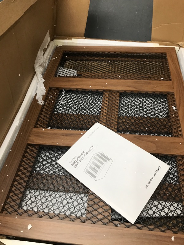 Photo 2 of **DOOR IS BROKEN AND SCRATCHED** 
unipaws Furniture Dog Crate with Tray for Medium Dogs 37.0"L x 23.0"W x 26.0"H Walnut