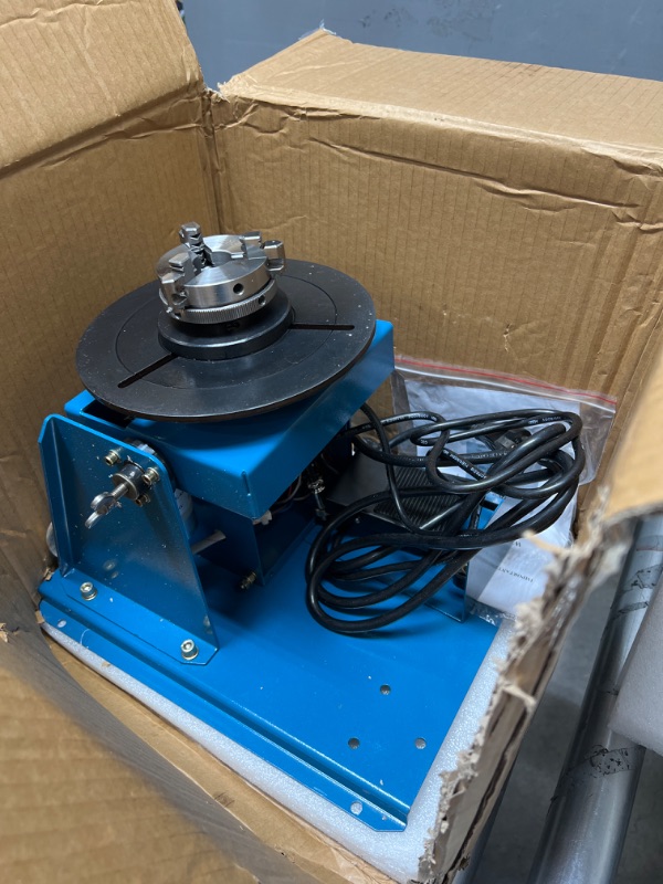 Photo 2 of 10KG Rotary Welding Positioner Turntable Table, LEHUNDI HD10 110V 0 to 90° Welding Positioner Positioning Turntable Rotational Speed 2-20 r/min Portable Welder Positioner Turntable Machine+