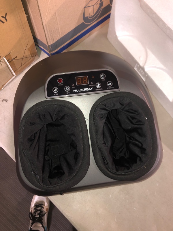 Photo 2 of (READ FULL POST) MUJERBAY Foot Massager with Heat, Shiatsu Feet Massager Machine Air Compression,Remote Control, for Relieve Foot Pain, Nice Gift… (Black)