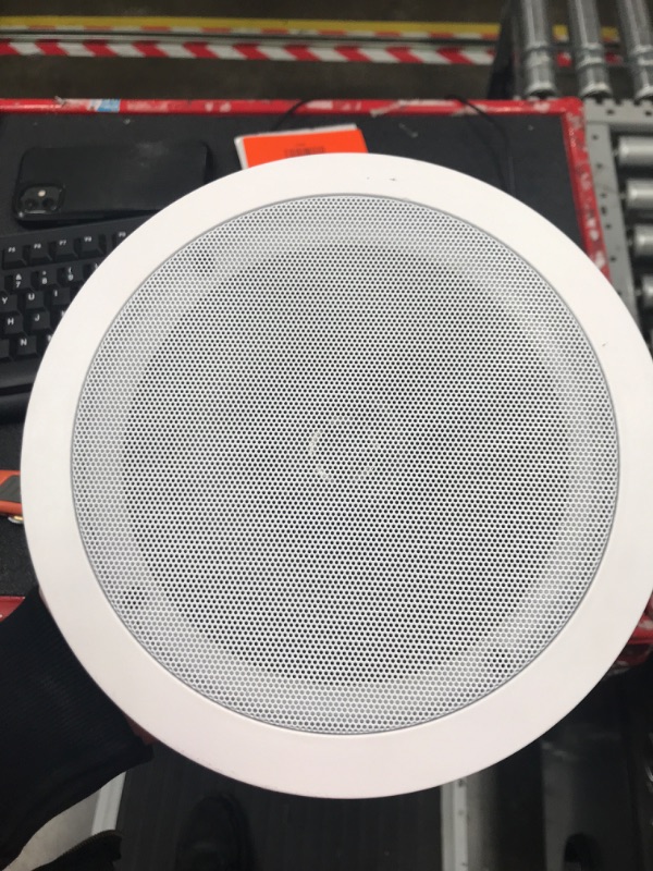 Photo 1 of Pyle Pair 6.5” Flush Mount In-wall In-ceiling 2-Way Home Speaker System Spring Loaded Quick Connections Dual Polypropylene Cone Polymer Tweeter Stereo Sound 200 Watts (PDIC1661RD) White