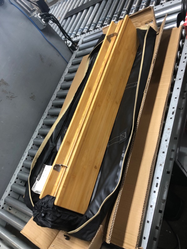 Photo 1 of KingCamp Bamboo Folding Table Camping Table with Large Storage Bag Adjustable Height Aluminum Legs Heavy Duty 176 lbs 4-Folds Portable Camp Tables for Travel, Picnic, RV, Outdoor and Indoor, 4 People Size 39.3'' * 25.6'' * 25.6", With Mesh Storage