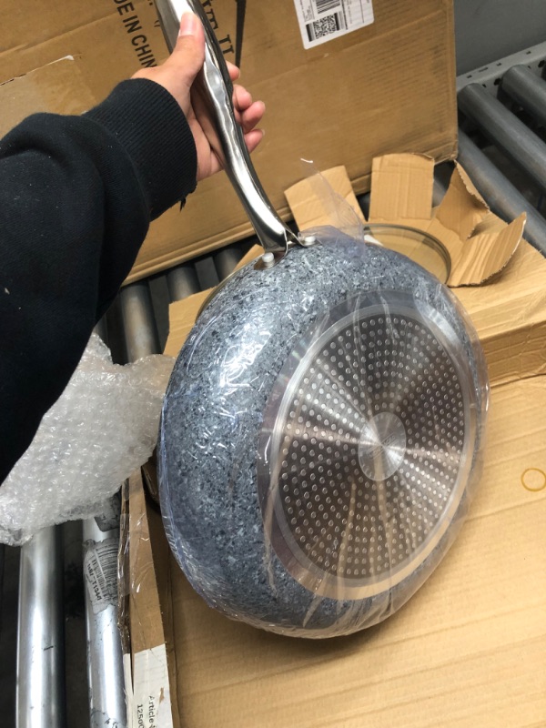 Photo 1 of MICHELANGELO 8 Inch &10 Inch + 12 Inch Granite Frying Pan, Stone Skillets, Nonstick Frying Pan with Lid, Nonstick Stone Frying Pans with Non toxic Stone-Derived Coating