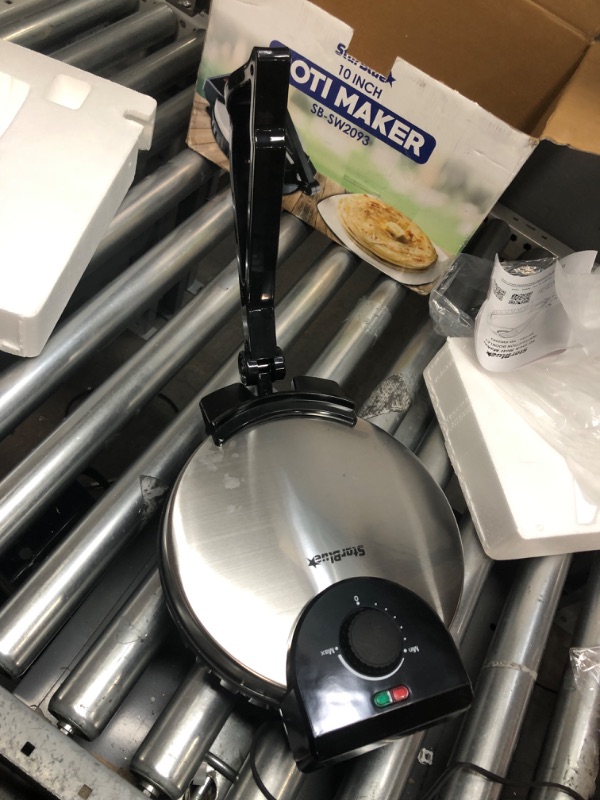 Photo 2 of 10inch Roti Maker by StarBlue with FREE Roti Warmer - The automatic Stainless Steel Non-Stick Electric machine to make Indian style Chapati, Tortilla, Roti AC 110V 50/60Hz 1200W SB-SW2093