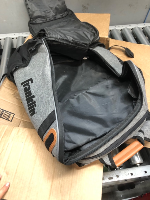 Photo 3 of ***SEE NOTE*** Franklin Sports Baseball + Fastpitch Softball Bags - Adult + Youth Equipment Backpacks - Bat Packs for Bats, Helmet + Cleats - MLB + USA Softball Backpacks Heather Gray