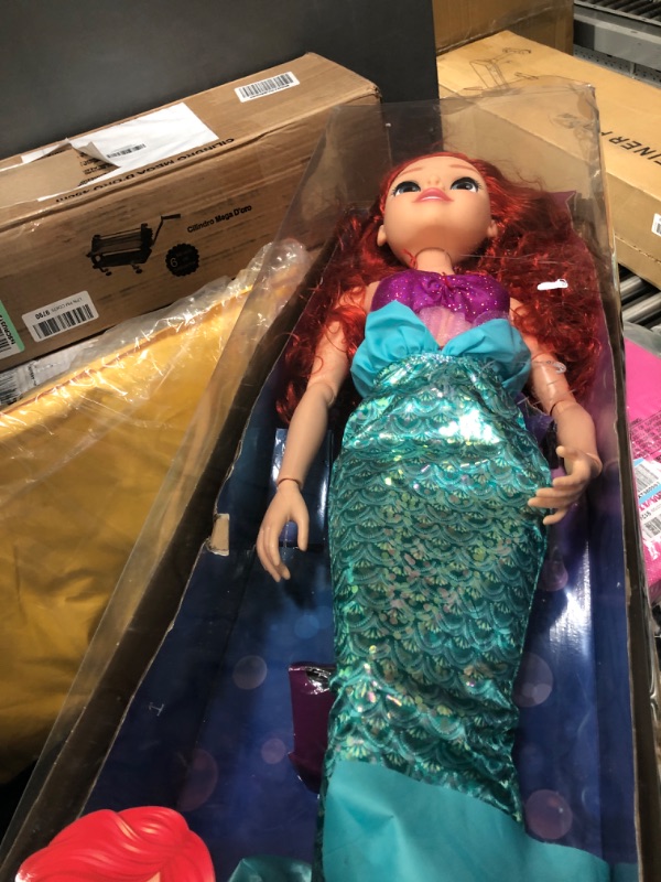 Photo 2 of Disney Princess Ariel Doll My Size 32" Tall Playdate Ariel Doll with Long Flowing Hair & Dinglehopper Hairbrush - Disney's The Little Mermaid 30 Year Anniversary