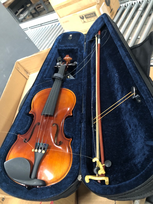 Photo 2 of *** PARTS ONLY *** Pyle 1/2 Size Beginner Violin Starter Kit, Violin Starter Package with Travel Case & Bow, Extra Strings, Digital Tuner, Shoulder Rest & Cleaning Cloth for Students, Kids, Adults Standard 1/2