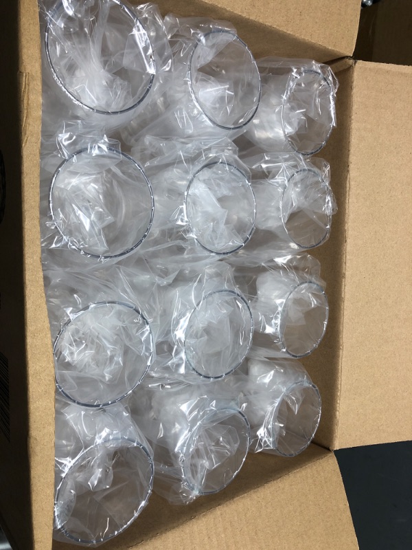 Photo 2 of 24 piece Stemless Unbreakable Crystal Clear Plastic Wine Glasses Set of 24 (12 Ounces)