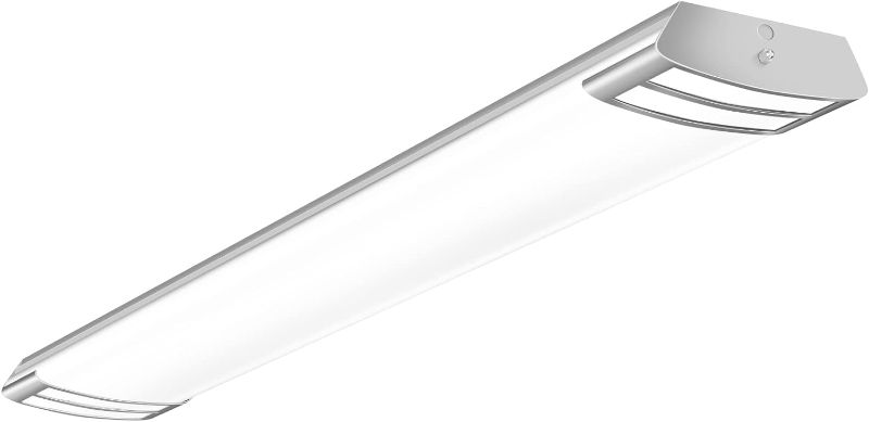 Photo 1 of **UNTESTED UNKNOWN IF FUNCTIONAL** AntLux 4FT LED Flush Mount Puff Lights, 40W 4500LM, 4000K Neutral White, 48 Inch Linear LED Kitchen Ceiling Lighting Fixtures for Laundry, Craft Room, Fluorescent Light Replacement, 1 Lights