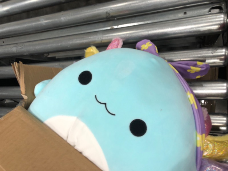 Photo 2 of Squishmallows Original 16-Inch Irina Teal Axolotl with Rainbow Gills and Purple Bandana - Official Jazwares Large Plush