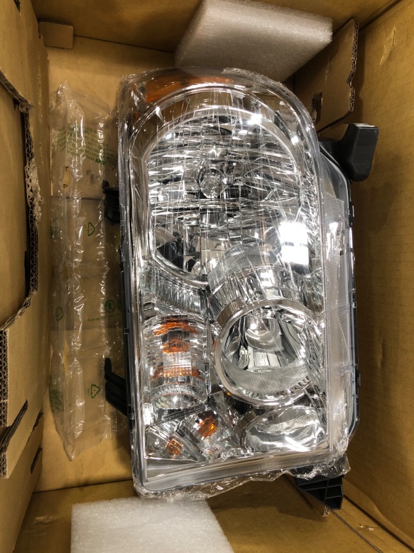 Photo 2 of 2009-2013 Toyota Tundra Driver Side Headlight Assembly; Halogen; With Auto Level Adjuster Partslink TO2502194C