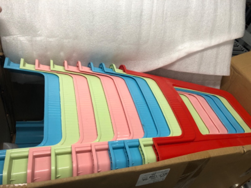 Photo 1 of Wesiti 10 Pieces Stackable Classroom Stools 18 Inch Plastic Stools Step Stool Nesting Stools Colorful Plastic Seat Light Duty Large Plastic Stool for Students Classroom Home Office Shower Favors