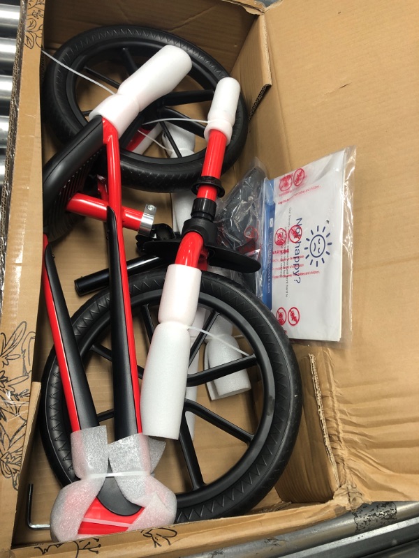 Photo 2 of **Missing hardware** Balance Bike - Kids' Balance Bikes for 2 3 4 5 6 Year Old Boys Girls - 8" 12" Lightweight Aluminum Adjustable Toddler Training Bike No Pedal Bikes with EVA Patented Design Explosion-Proof Wheels 12inch Red