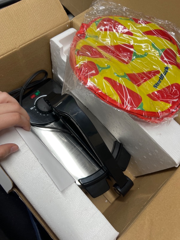 Photo 1 of 10inch Roti Maker by StarBlue with FREE Roti Warmer - The automatic Stainless Steel Non-Stick Electric machine to make Indian style Chapati, Tortilla, Roti AC 110V 50/60Hz 1200W SB-SW2093
