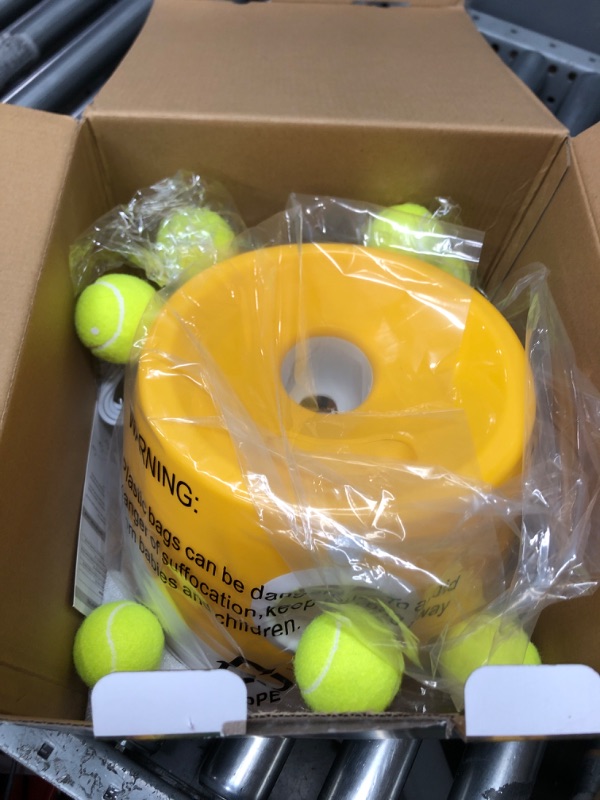 Photo 2 of Ball Launcher for Dogs, Automatic Dog Ball Launcher with 12 Tennis Ball, Interactive Dog Toys Pet Ball Indoor Outdoor Thrower Machine (Yellow Automatic Tennis Ball)