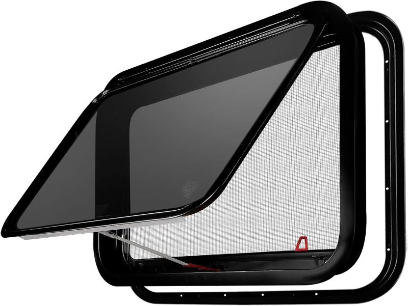 Photo 1 of Aucuda RV Emergency 30'’x20'' Window with Trim Kit Fit for 1-3/4'' Camper Wall Door, Travel Trailer EXIT Window with Coating Shade and Screen for Replacement, DOT Certificated, Blast Resistance Egress