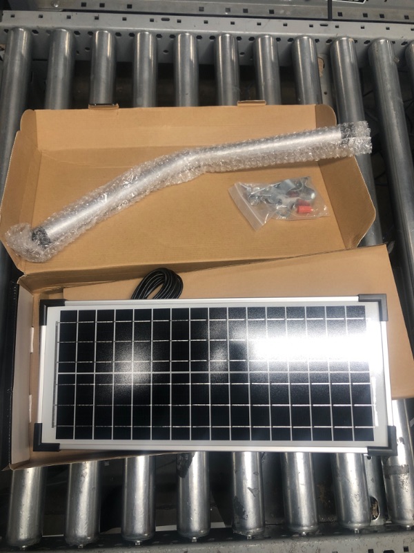 Photo 2 of 10 Watt Solar Panel Kit (FM123) for Mighty Mule Automatic Gate Openers,Black Cell