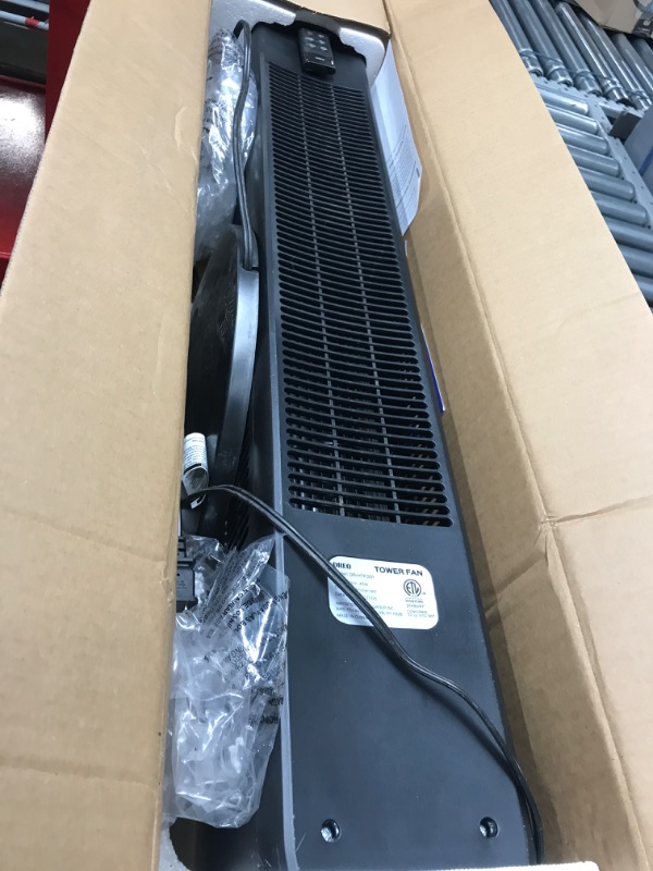 Photo 1 of **SEE NOTES**
Dreo Cruiser Pro T1 Tower Fan, 42 Inch Quiet Oscillating Bladeless Fan with Remote, 6 Speeds, 3 Modes, LED Display, 12H Timer, Black Floor Standing Fan Powerful for Indoor Home Bedroom Office Room Standard