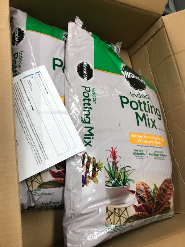 Photo 2 of Miracle-Gro Indoor Potting Mix - Blended for a Wide Variety of Container Plants, 16 qt. (2-Pack) 16 qt. (2 Pack)