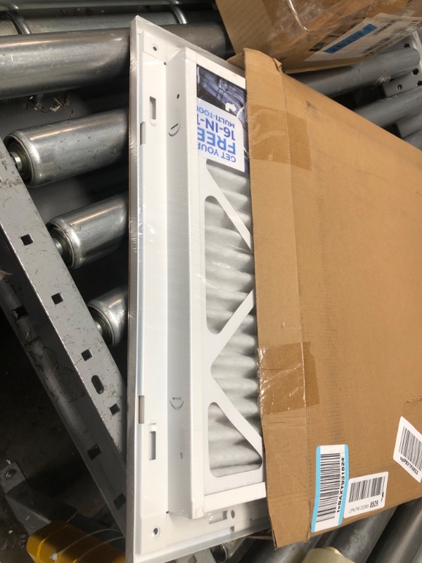 Photo 1 of 16" X 16" Return Air Filter Grille - Filter Included - Easy Plastic Tabs for Removable Face/Door - HVAC Vent Duct Cover - White [Outer Dimensions: 17.75w X 17.75h] 16 X 16