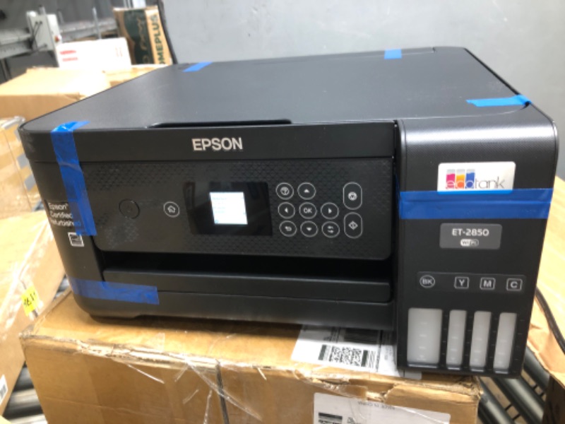 Photo 2 of Epson EcoTank ET-2850 Wireless Color All-in-One Cartridge-Free Supertank Printer with Scan, Copy and Auto 2-sided Printing - Refurbished
