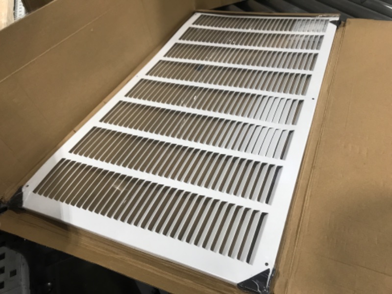 Photo 2 of *SEE NOTES* 32" x 16" Return Air Grille - Sidewall and Ceiling - HVAC Vent Duct Cover Diffuser - [White] [Outer Dimensions: 33.75w X 17.75" h] 32x16 White