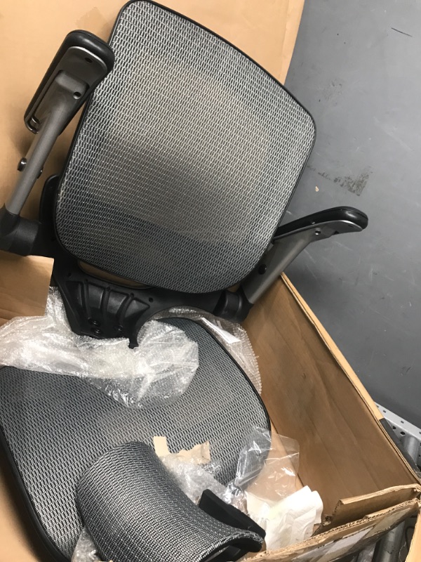 Photo 2 of *SEE NOTES* GABRYLLY Ergonomic Mesh Office Chair, High Back Desk Chair - Adjustable Headrest with Flip-Up Arms, Tilt Function, Lumbar Support and PU Wheels, Swivel Computer Task Chair, Grey
