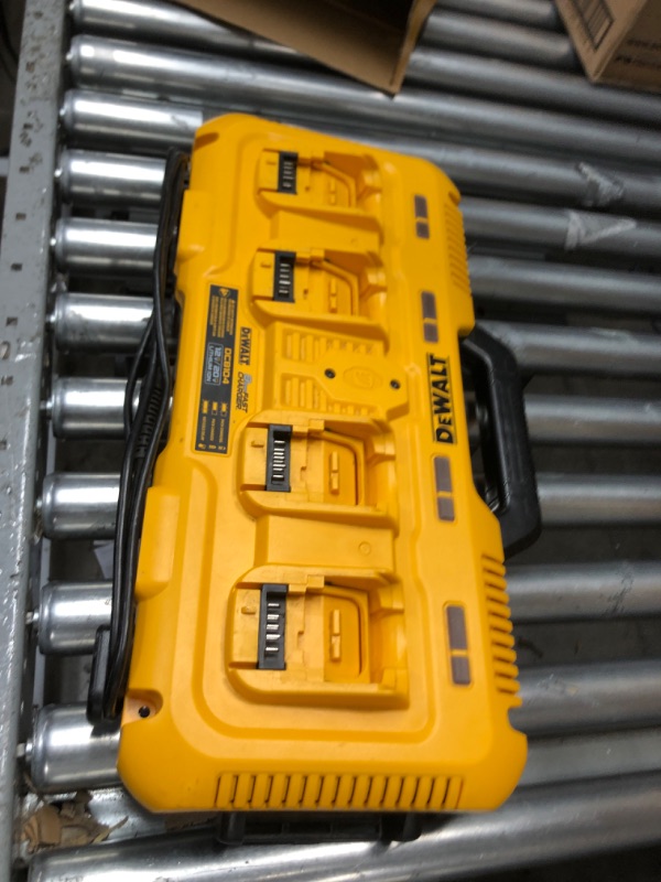 Photo 2 of **DAMAGED READ NOTES**DEWALT 20V MAX* Charger, 4-Port, Rapid Charge (DCB104) , Black/Yellow