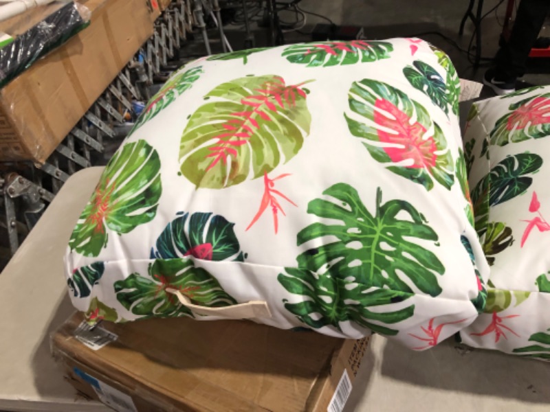 Photo 3 of (Bundle of 2) Society6 83 Oranges Monstera Love Indoor/Outdoor Floor Cushion, 26" x 26", Pink