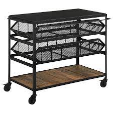 Photo 1 of * SEE NOTES* BLACK ROLLING 2 SHELF CART