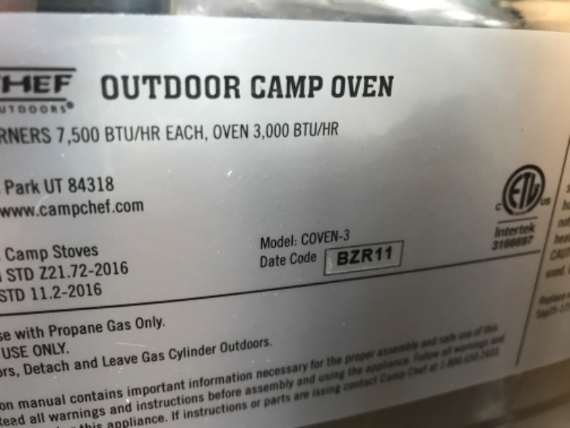 Photo 5 of *NEW* Camp Chef Deluxe Outdoor Camp Oven Black/Silver 31" H x 24" W x 18" L