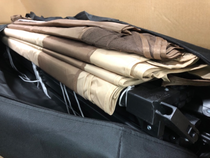 Photo 1 of HOTEEL Gazebo 10x10 Pop Up Gazebo with Mosquito Nettings Waterproof Outdoor Gazebo 10x10 with Sidewalls Patio Gazebo Tent for Backyard, Garden, Lawn, Parties with Vented Roof and Carry Bag (Khaki) Khaki 10x10 Classic