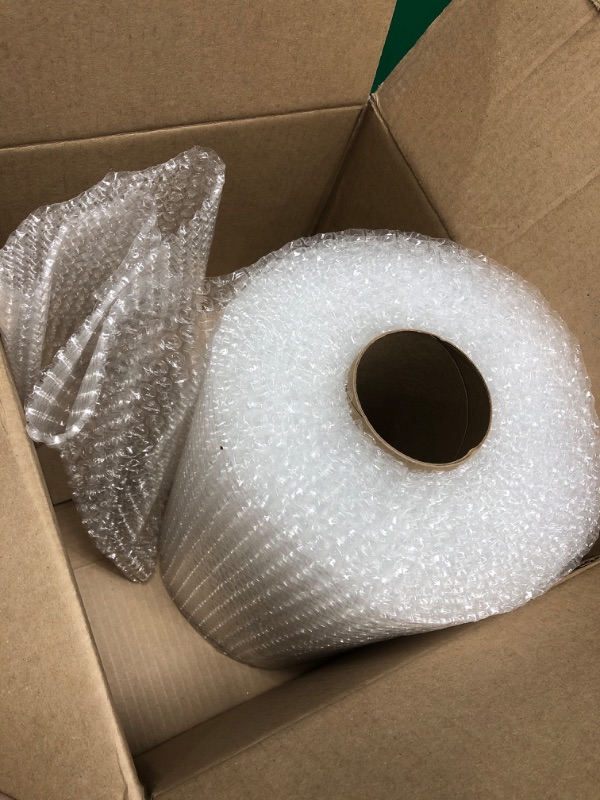 Photo 2 of Amazon Basics Perforated Bubble Cushioning Wrap - Small 3/16", 12-Inch x 175-Foot Long Roll & Amazon Basics Moving Boxes - Large, 20"x20"x15"/12 pack