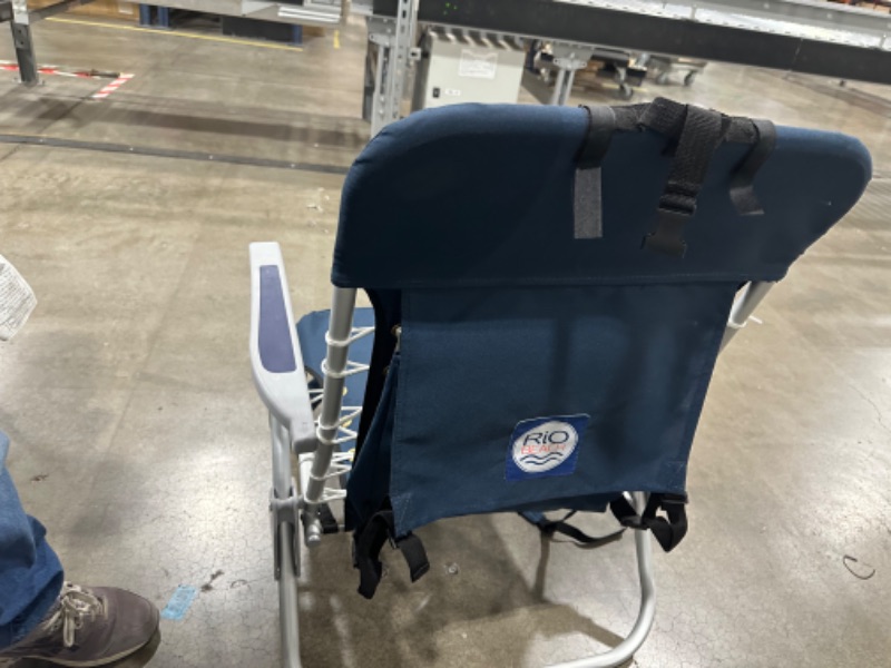 Photo 1 of **SEE NOTES**RIO BEACH 4-Position Lace-Up Backpack Folding Beach Chair Navy