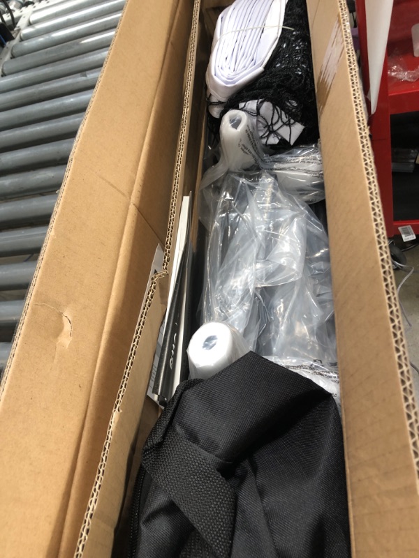 Photo 1 of A11N Portable Pickleball Net System, Designed for All Weather Conditions with Steady Metal Frame and Strong PE Net, Regulation Size Net with Carrying Bag White&Black