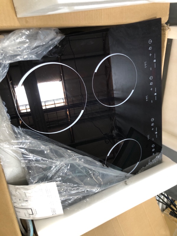 Photo 1 of VBGK 30 Inch Electric Cooktop 4 Burners Ceramic Cooktop, Drop-in Electric Radiant Cooktop with Front and Back Metal Frame, Child Lock, Timer,Touch Control, 220-240V 6000W,Hard Wire, No Plug