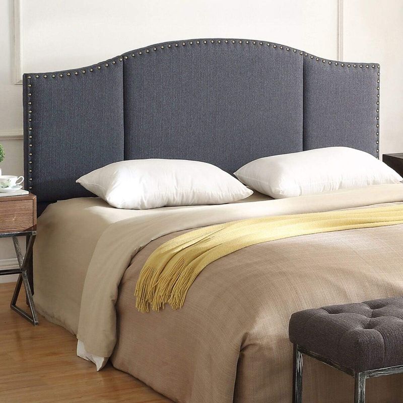 Photo 1 of **NOT EXACT SAME AS STOCK PHOTO** 24KF Middle Century Linen Upholstered Tufted Queen Size Headboard - Black