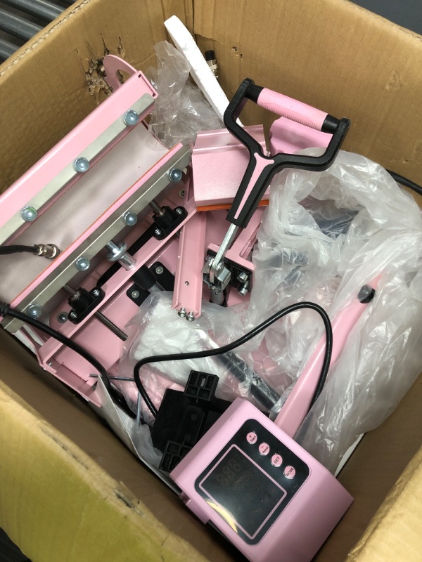 Photo 2 of (PARTS ONLY)Slendor 5 in 1 Heat Press Machine 12x15 inch Sublimation Heat Press 360° Swing Away Heat Transfer Digital T-Shirt Pressing with 30OZ 20OZ Tumbler Press, Multifunction Combo for Hat Cap Plate 5 in 1-Pink