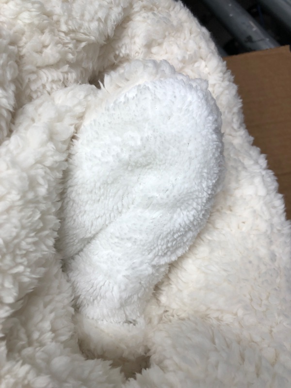 Photo 3 of **NOT EXACT SAME AS STOCK PHOTO** Blanket Cream/White – Fuzzy, Fluffy, and Shaggy Faux Fur, Soft and Thick Sherpa, Cozy Warm Decorative Gift. 