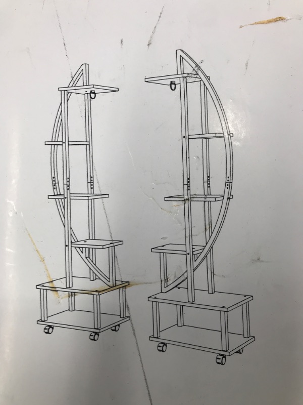 Photo 5 of **NOT EXACT SAME AS STOCK PHOTO** Wood/Metal Multi-Tiered Stand (2) with wheels. 4 LED Plant Grow Lights included