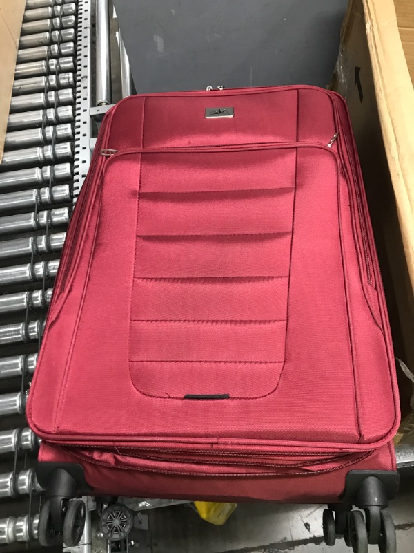 Photo 2 of **NOT SAME COLOR AS STOCK PHOTO** 3 Piece Luggage – Expandable Durable Softside Lightweight Suitcase – Nested Set Includes 20 Inch Carry On, 24 Inch and 28 Inch Checked Bag with 8-Wheel Rolling Spinner burgundy 20/24/28 inches burgundy 